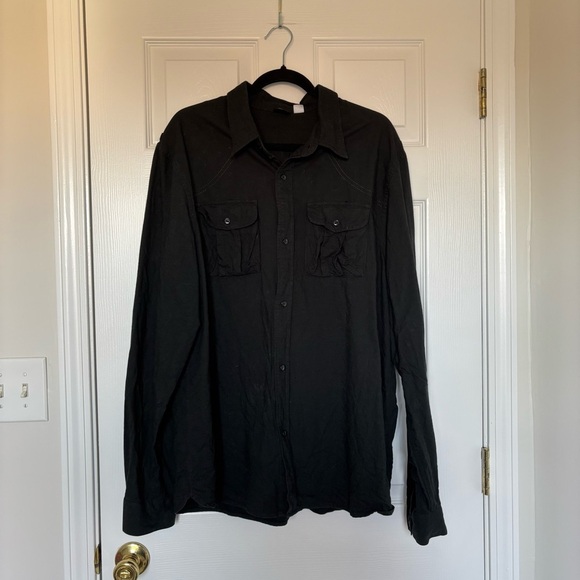 Men's Urban Outfitters BDG 100% Cotton Black Button Up Shirt Size Extra Large - Picture 1 of 6